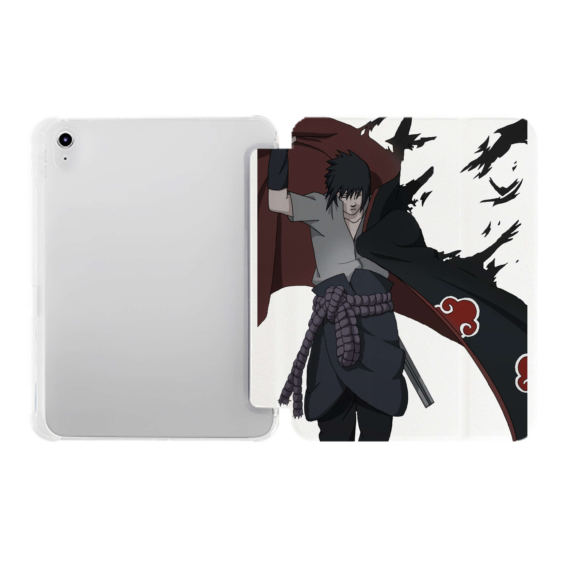 （画像用） NARUTO -ナルト- うちは サスケ Uchiha Sasuke IPad ケース ペン収納付き 三つ折りスタンド PUレザー×シリコン 対応機種9.5/10.5/10.9インチ